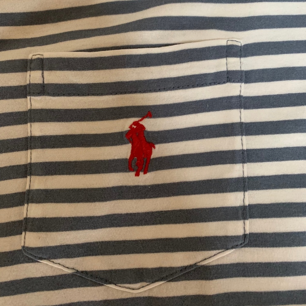 Blue and Cream Polo T Shirt